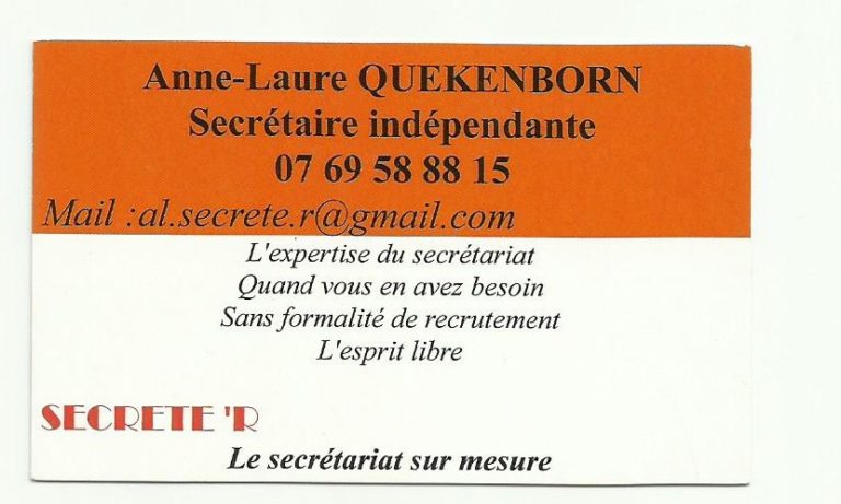 Secrétaire indépendante –                                  Anne-Laure QUEKENBORN